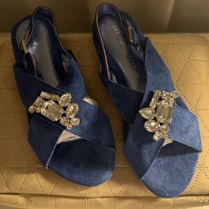 NEW Blue Embellished Women's Sandals Size 40 (US 9)